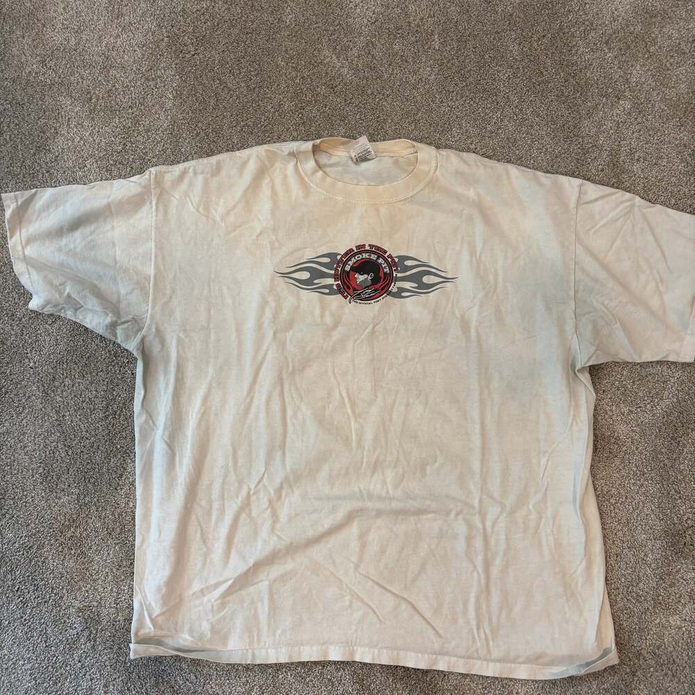 Tony Stewart #14 White Smoke Pit Shirt Official Fan Club Gildan XL Nascar